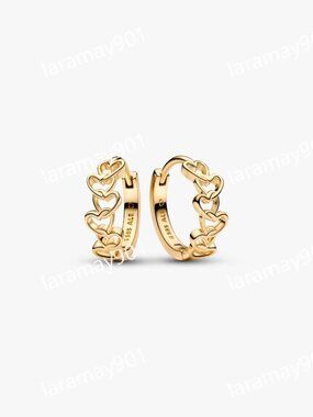 Pandora Era Linked Hearts Hoop Earrings